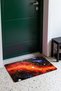 Red and Blue Wavy-Patterned Doormat, 40x60 cm, with Non-Slip Sole, Decorative - 2