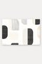 White and Black Minimalist Capsule Block-Patterned Doormat, 40x60 cm, with Non-Slip Sole, Decorative - 5