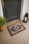Blue and Red Flowers Turkish Rug Pattern 273 Doormat 40x60 cm with Non-Slip Sole - 3