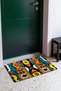 Orange and Blue African Eye Motif Door Mat, 40x60 cm, with Non-Slip Sole, Decorative - 3