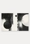 Black and White Abstract Patterned 841 Doormat, 40x60 cm, Non-Slip Sole, Decorative - 5