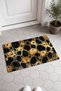 Black Gold Cell Leopard Print Doormat, 40x60 cm, with Non-Slip Sole, Decorative - 2