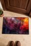 Burgundy and Orange Textured Door Mat with Light Pattern, 40x60 cm, Non-Slip Sole, Decorative - 4