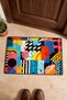 Memphis-Style Colorful Collage-Patterned Doormat, 40x60 cm, with Non-Slip Sole, Decorative - 4