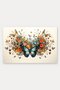 Blue Butterfly Garden Patterned Doormat, 40x60 cm, Non-Slip Sole, Decorative - 5