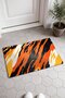 Orange and Black Flame Leopard-Print Doormat, 40x60 cm, with Non-Slip Sole, Decorative - 2