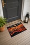 Red and Black Wavy-Patterned Doormat, 40x60 cm, with Non-Slip Sole, Decorative - 3