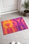 Orange and Purple Psychedelic Flow-Patterned Doormat, 40x60 cm, with Non-Slip Sole, Decorative - 2