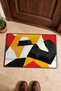 Mustard, Red, and Black Cut-Out Collage Pattern Doormat, 40x60 cm, with Non-Slip Sole, Decorative - 4