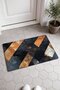 Black and Copper Cross-Striped Geometric Patterned Door Mat, 40x60 cm, with Non-Slip Sole, Decorative - 2