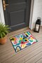 Colorful Memphis Pop-Style Patterned Doormat, 40x60 cm, with Non-Slip Sole, Decorative