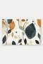 Cream, Navy Blue, and Orange Door Mat with Leaf and Branch Pattern, 40x60 cm, Non-Slip Sole, Decorative - 5