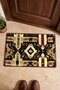 Black and Beige Navajo-Patterned Kilim Rug Doormat, 40x60 cm, with Non-Slip Sole, Decorative - 4