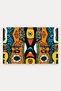 Orange and Blue African Eye Motif Door Mat, 40x60 cm, with Non-Slip Sole, Decorative - 5