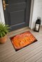 941 Doormat with Brown Abstract Patterned Figures, 40x60 cm, Non-Slip Sole, Decorative - 3