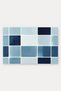 Navy Blue and White Watercolor Checked Door Mat, 40x60 cm, with Non-Slip Sole, Decorative - 5