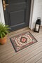 Red and Blue Flower Motif Turkish Rug-Patterned 745 Doormat, 40x60 cm, with Non-Slip Sole - 3