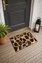 Gold and Black Giraffe-Patterned Doormat, 40x60 cm, with Non-Slip Sole, Decorative