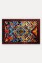 Red and Blue Abstract Patterned Turkish Rug-Patterned Doormat, 40x60 cm, with Non-Slip Sole - 5