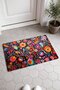 Live Flower Garden Turkish Rug-Patterned Doormat, 40x60 cm, with Non-Slip Sole - 4