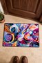 Blue and Orange Abstract Patterned 906 Doormat, 40x60 cm, Non-Slip Sole, Decorative - 4