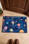 Navy Blue Jellyfish-Patterned Doormat, 40x60 cm, with Non-Slip Sole, Decorative - 4