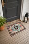 Light Blue and Red Medallion Turkish Rug-Patterned Doormat, 40x60 cm, with Non-Slip Sole - 3