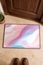 Pink and Blue Pastel Gradient Wave-Patterned Doormat, 40x60 cm, with Non-Slip Sole, Decorative - 4