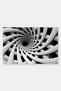 Black and White Spiral-Patterned 960 Doormat, 40x60 cm, with Non-Slip Sole, Decorative - 5