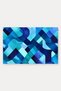Blue Turquoise Pixel Mosaic Patterned Doormat, 40x60 cm, with Non-Slip Sole, Decorative - 5