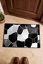 Black and White Marble Patterned Doormat, 40x60 cm, with Non-Slip Sole, Decorative - 4