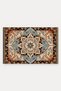 Gray, Blue, and Black Classic Medallion Turkish Rug-Patterned Doormat, 40x60 cm, with Non-Slip Sole - 5