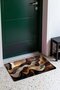 Brown and Gold Wavy-Patterned Doormat, 40x60 cm, with Non-Slip Sole, Decorative - 3