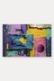 Purple and Yellow Textured Collage-Patterned Doormat, 40x60 cm, with Non-Slip Sole, Decorative - 5