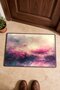 Pink Cream Door Mat with Foggy Landscape Pattern, 40x60 cm, Non-Slip Sole, Decorative - 4