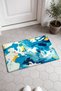 Turquoise and Yellow Brushstroke-Style Seascape Doormat, 40x60 cm, with Non-Slip Sole, Decorative - 2