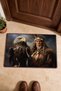 Brown Falcon-Face Patterned Doormat, 40x60 cm, with Non-Slip Sole, Decorative