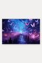 Purple and Blue Butterfly-Patterned Doormat, 40x60 cm, with Non-Slip Sole, Decorative - 5