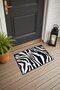 Black and White Natural Zebra-Print Doormat, 40x60 cm, with Non-Slip Sole, Decorative