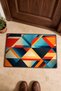 Red and Blue Geometric Patterned 015 Doormat, 40x60 cm, Non-Slip Sole, Decorative - 4