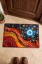 Red and Blue Wavy Pattern 978 Doormat, 40x60 cm, Non-Slip Sole, Decorative