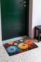 Blue and Orange Floral Print Doormat, 40x60 cm, with Non-Slip Sole, Decorative - 2