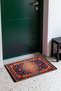 Black, Purple, and Orange Medallion Turkish Rug-Patterned Doormat, 40x60 cm, with Non-Slip Sole - 2