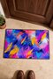 Purple and Orange Neon Brushstroke-Patterned Doormat, 40x60 cm, with Non-Slip Sole, Decorative - 4