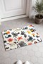 Cream-Colored Mini Folk-Patterned Doormat, 40x60 cm, with Non-Slip Sole, Decorative - 2