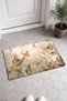 White and Orange Butterfly-Patterned 580 Doormat, 40x60 cm, with Non-Slip Sole, Decorative - 2