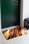Orange and Black Flame Leopard-Print Doormat, 40x60 cm, with Non-Slip Sole, Decorative - 3