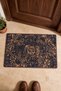 Brown and Navy Blue Lace-Textured Doormat, 40x60 cm, with Non-Slip Sole, Decorative - 4