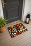African Ethnic Triangle Mosaic-Patterned Doormat, 40x60 cm, with Non-Slip Sole, Decorative