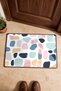 White Pastel Terrazzo Stone-Patterned Doormat, 40x60 cm, with Non-Slip Sole, Decorative - 4